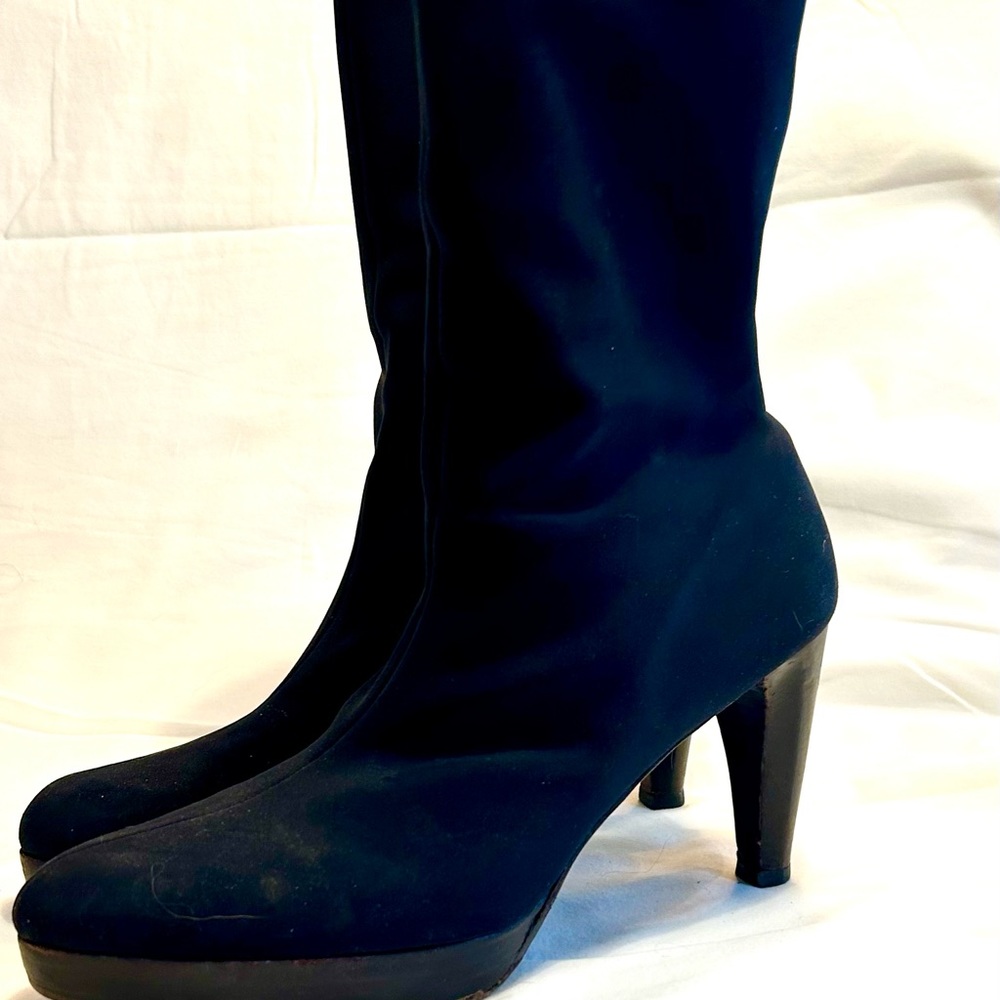 Stuart Weitzman Black Stretch Booties Size 8 1/2 … - image 3